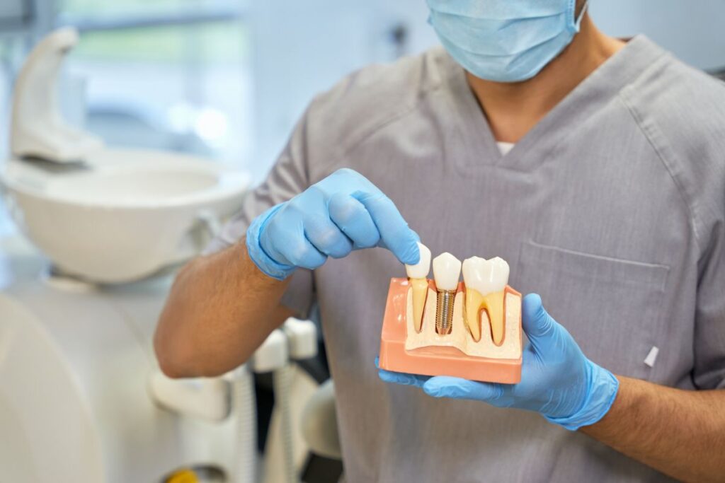 Dentist in Hawthorn Woods Showing how dental implants can improve-alignment-issues